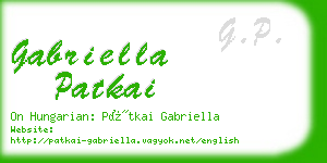 gabriella patkai business card